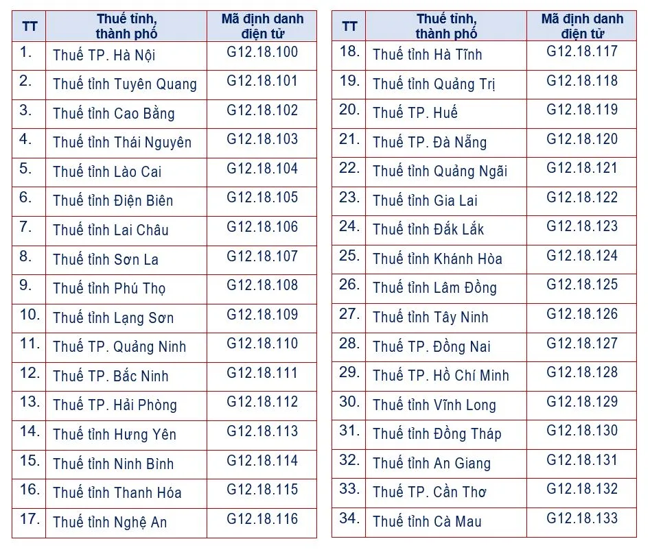 Thông tin cơ quan thuế các cấp dùng mã định danh điện tử mới từ tháng 10/2026